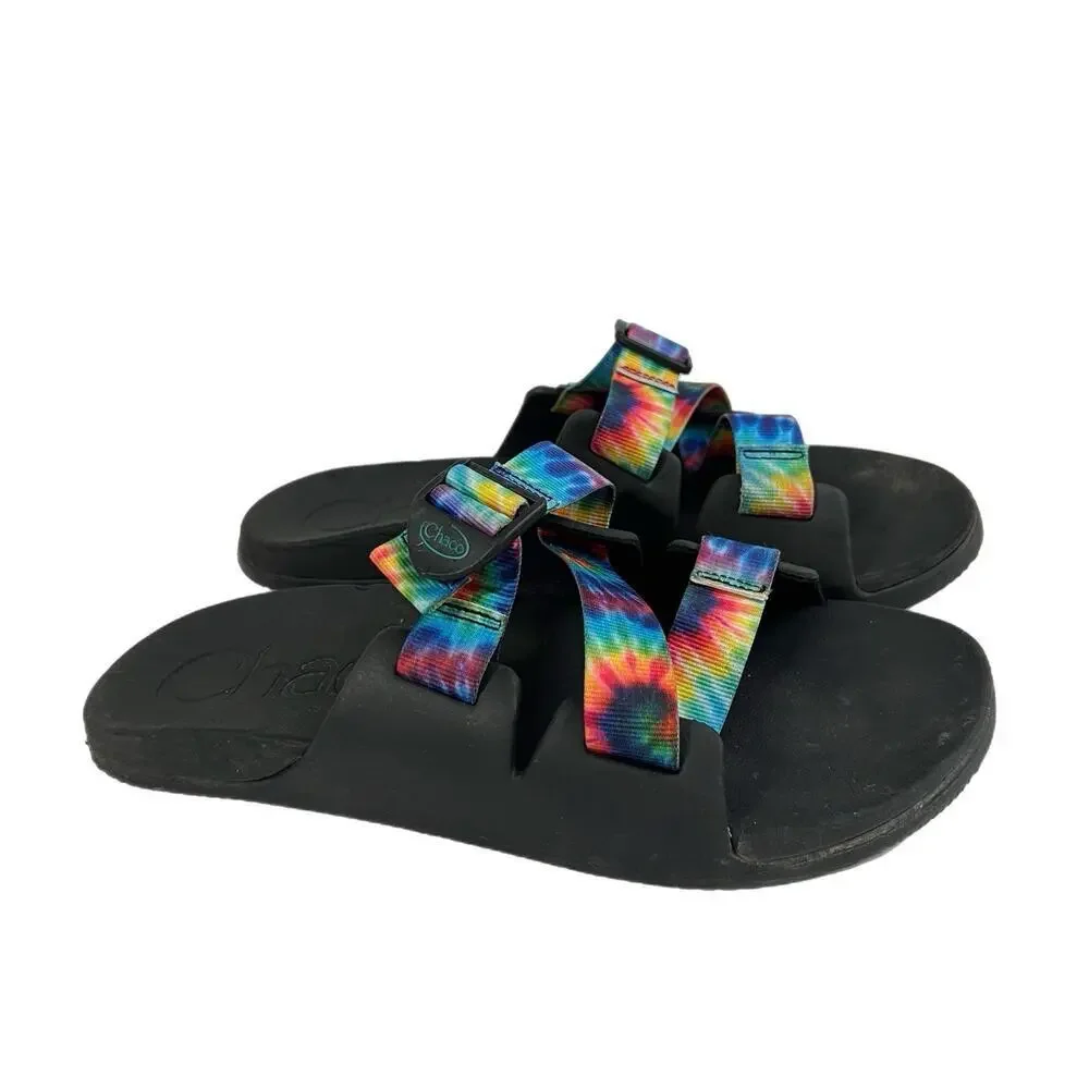 Chaco Chillos Slide Sandals Mens Multicolor Tie Dye Adjustable Strap Size 11